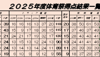2025体育祭得点結果一覧